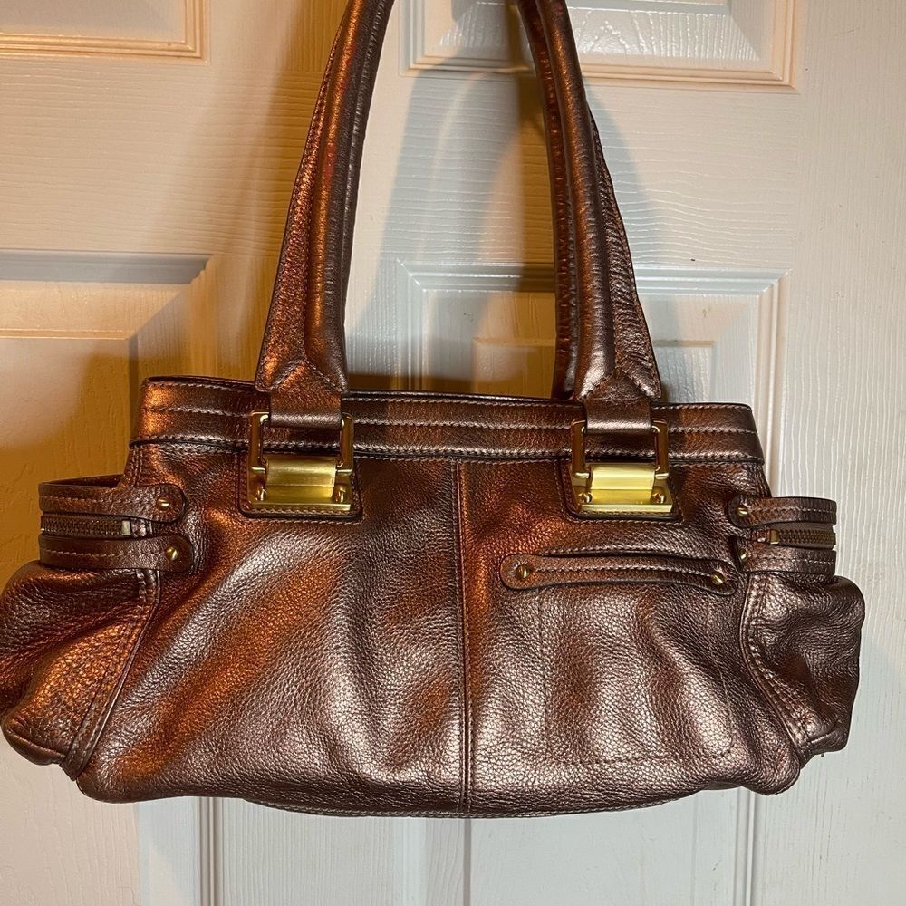 B. Makowsky Shimmering Bronze Shoulder Bag - Picture 4 of 13
